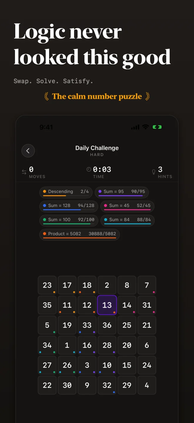 Mathlip number grid and mathematical rules